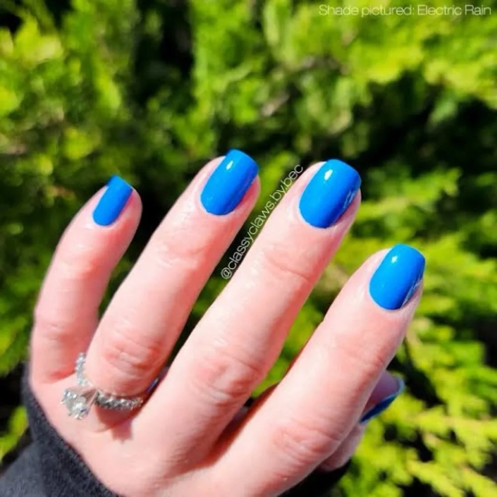 Color Street ELECTRIC RAIN Bright Neon Créme Blue Solid Nail Strips Set - Picture 6 of 8